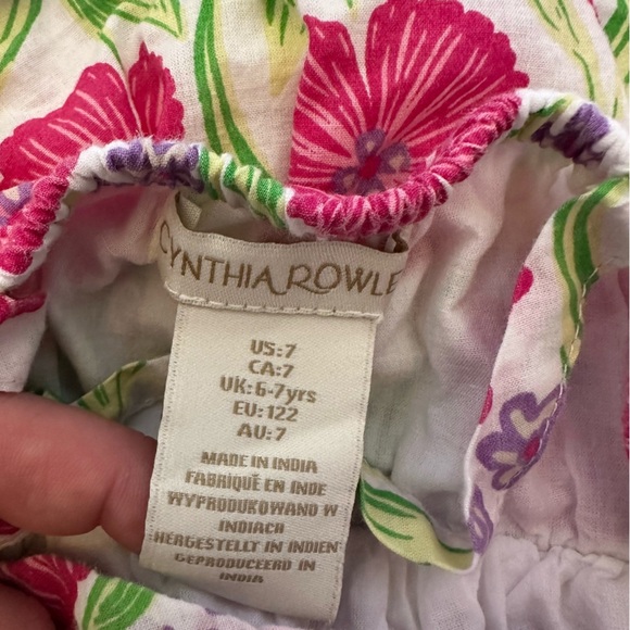 🌟3/$20🌟 Cynthia Rowley Girls Size 7 Small Pink Floral Dress Summer Sundress - Picture 4 of 7